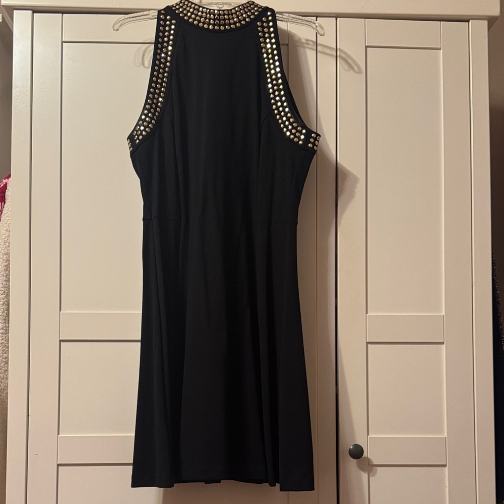 MICHAEL Michael Kors size 14 Black Dress with Gold Accents